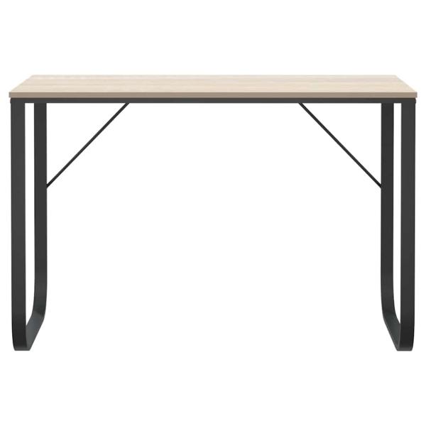 Computertisch Schwarz und Eiche-Optik 110x60x73cm Holzwerkstoff