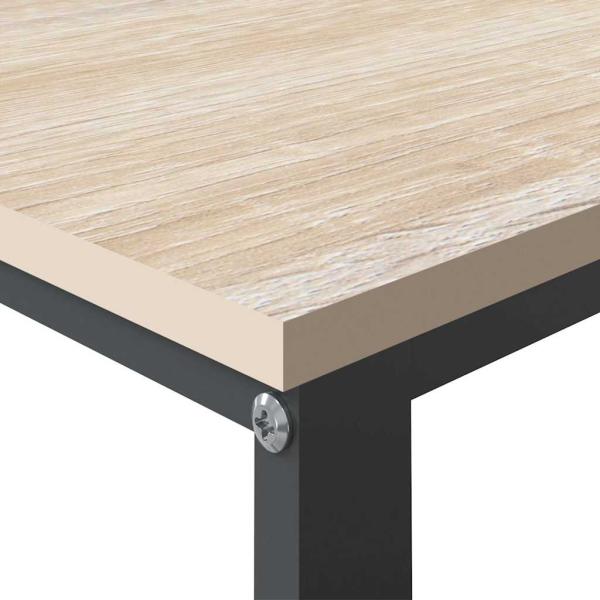 Computertisch Schwarz und Eiche-Optik 110x60x73cm Holzwerkstoff