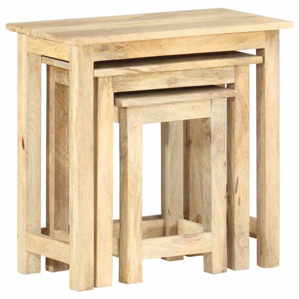 Satztische 3 Stk. Massivholz Mango
