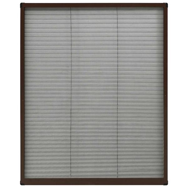 Insektenschutz-Plissee für Fenster Aluminium Braun 60x80 cm