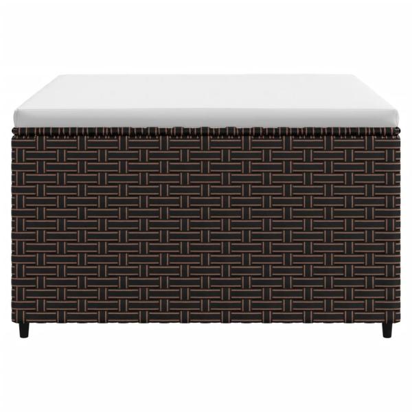 Gartenhocker mit Kissen 2 Stk. Braun Poly Rattan