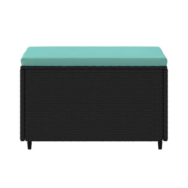 Gartenhocker mit Kissen 2 Stk. Schwarz Poly Rattan