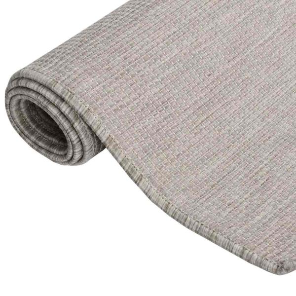 Outdoor-Teppich Flachgewebe 100x200 cm Hellgrau