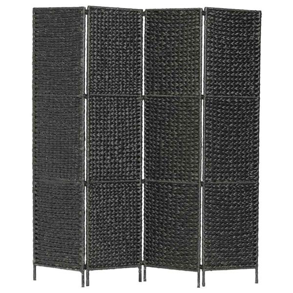 ARDEBO.de - 4-teiliger Paravent Schwarz 154×160 cm Wasserhyazinthe