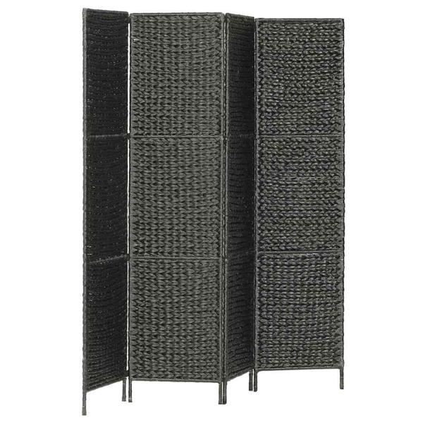 4-teiliger Paravent Schwarz 154×160 cm Wasserhyazinthe