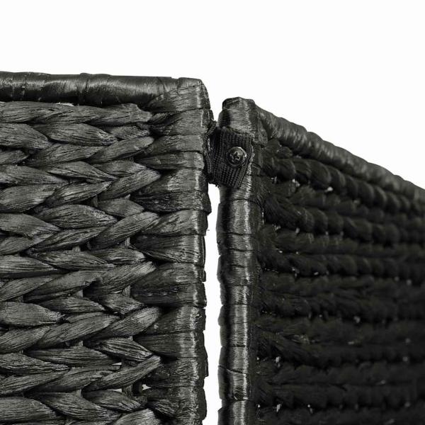 4-teiliger Paravent Schwarz 154×160 cm Wasserhyazinthe