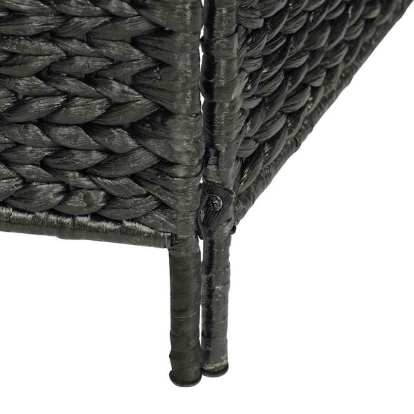 4-teiliger Paravent Schwarz 154×160 cm Wasserhyazinthe