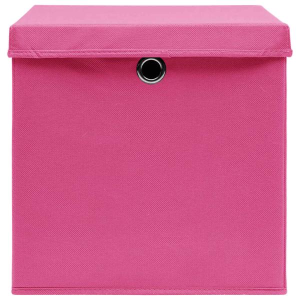 Aufbewahrungsboxen mit Deckeln 10 Stk. 28x28x28 cm Rosa