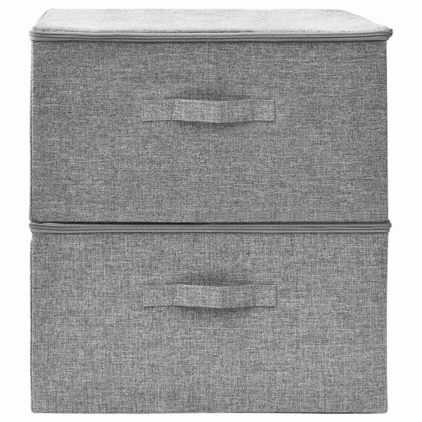 Aufbewahrungsboxen 2 Stk. Stoff 43x34x23 cm Grau