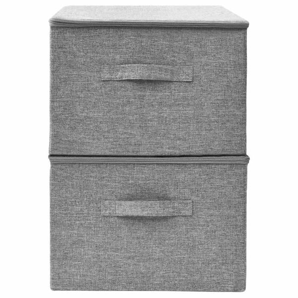 Aufbewahrungsboxen 2 Stk. Stoff 43x34x23 cm Grau
