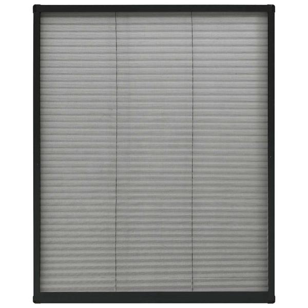 Insektenschutz-Plissee für Fenster Aluminium Anthrazit 80x100cm