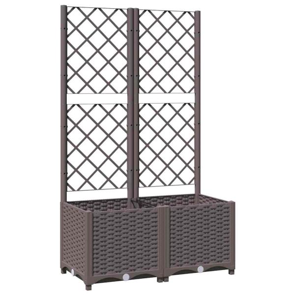 Pflanzkübel mit Rankgitter Braun 80x40x136 cm PP