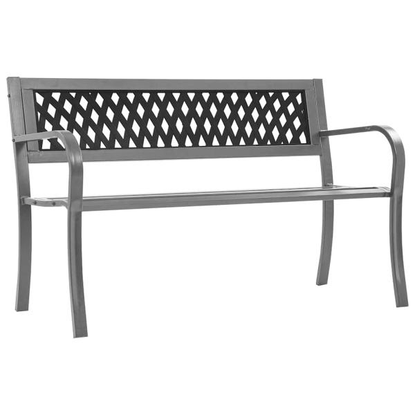 ARDEBO.de - Gartenbank Schwarz 120 cm Stahl