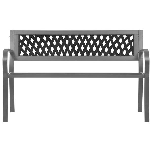 Gartenbank Schwarz 120 cm Stahl