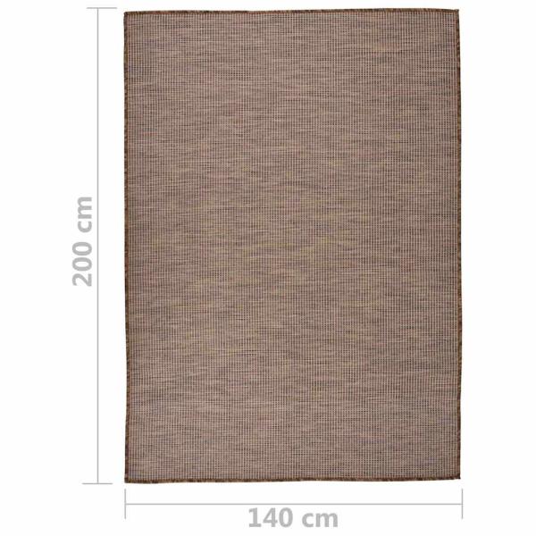 Outdoor-Teppich Flachgewebe 140x200 cm Braun