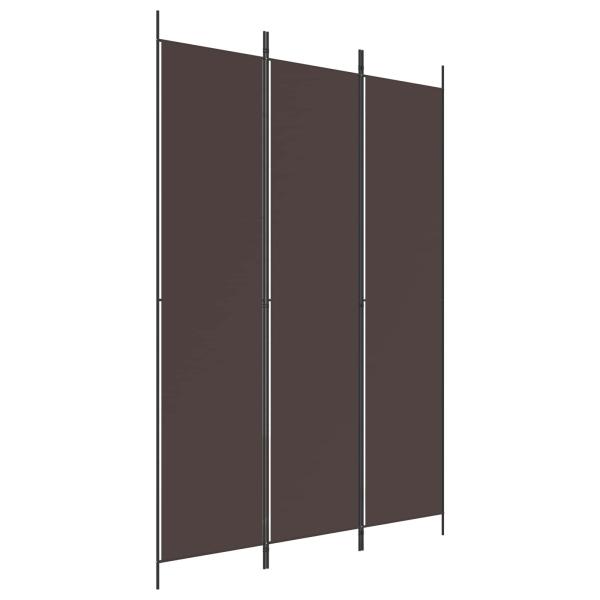 3-tlg. Paravent Braun 150x220 cm Stoff