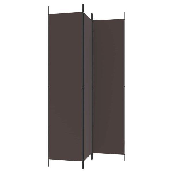 3-tlg. Paravent Braun 150x220 cm Stoff