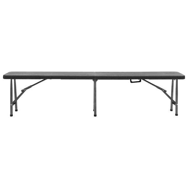 Klappbare Gartenbänke 2 Stk. 180 cm HDPE Schwarz