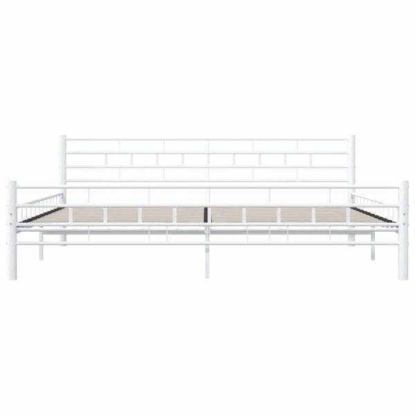 Bettgestell Weiß Metall 200×200 cm