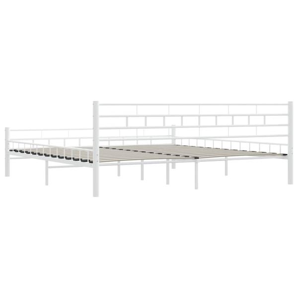 Bettgestell Weiß Metall 200×200 cm