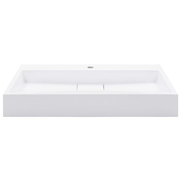 Waschbecken 80 x 46 x 11 cm Mineralguss/Marmorguss Weiß