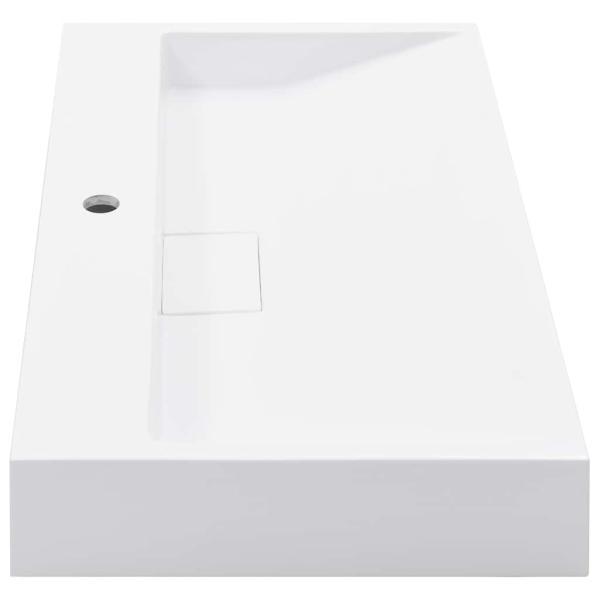 Waschbecken 80 x 46 x 11 cm Mineralguss/Marmorguss Weiß