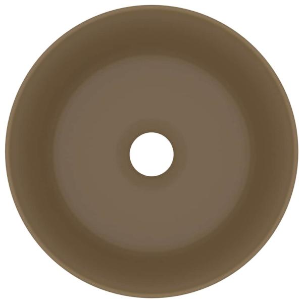 Luxuriöses Waschbecken Rund Matt Creme 40x15 cm Keramik