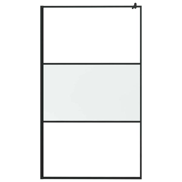 Duschwand für Walk-In Dusche 115x195 cm ESG Mattiert Schwarz