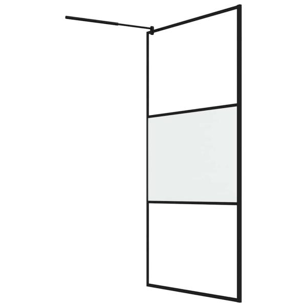 Duschwand für Walk-In Dusche 115x195 cm ESG Mattiert Schwarz