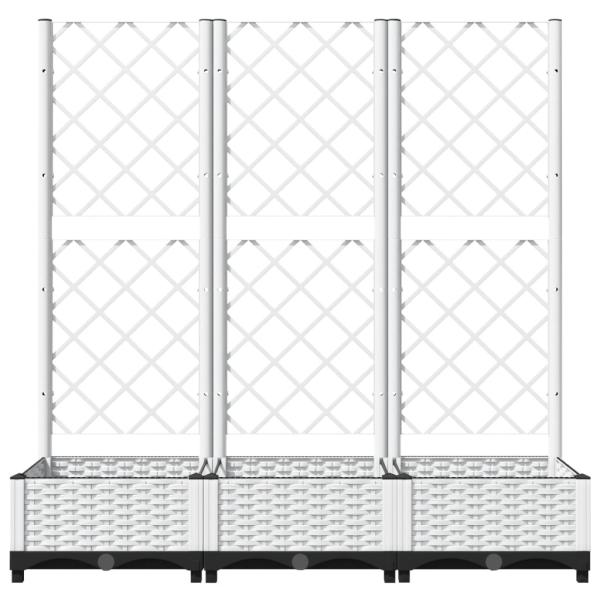 Garten-Pflanzgefäß mit Spalier Weiß 120 x 40 x 121,5 cm PP