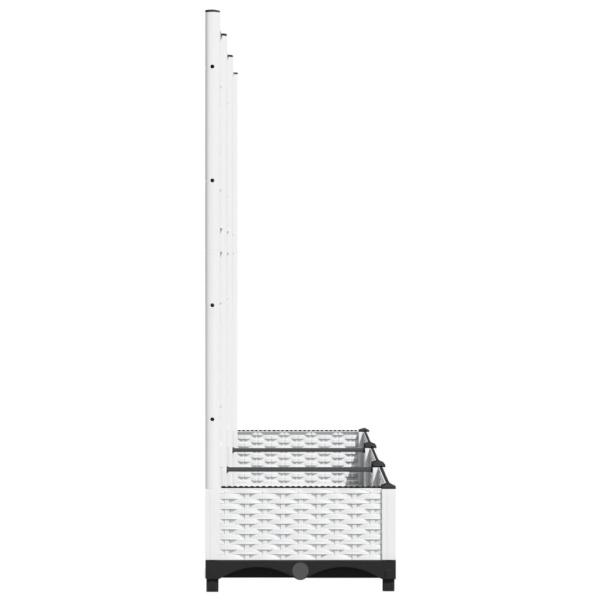 Garten-Pflanzgefäß mit Spalier Weiß 120 x 40 x 121,5 cm PP