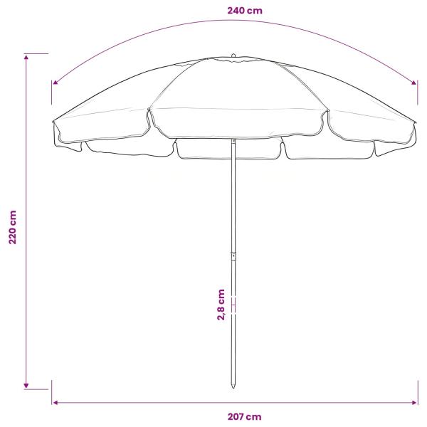 Strandschirm Sandgelb 240 cm