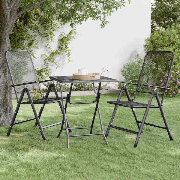 ARDEBO.de - Gartentisch 60x60x72 cm Streckmetall Anthrazit