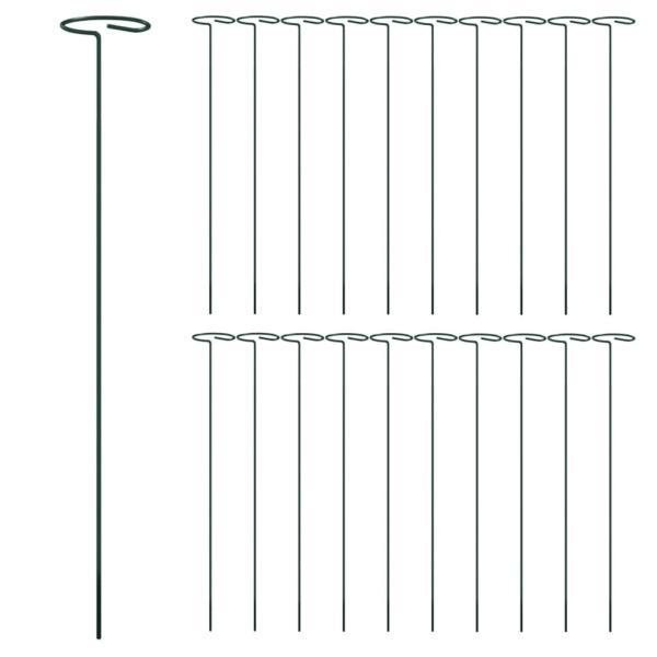 Pflanzenstützen 20 Stk. Dunkelgrün 40 cm Stahl