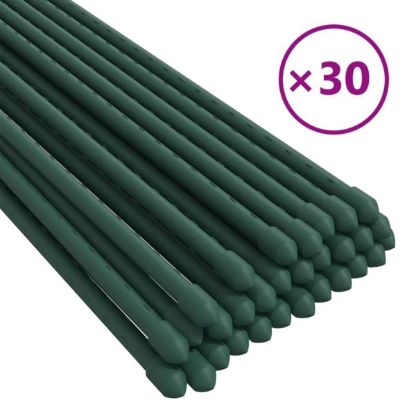 Pflanzenstützen 30 Stk. Grün 115 cm Stahl