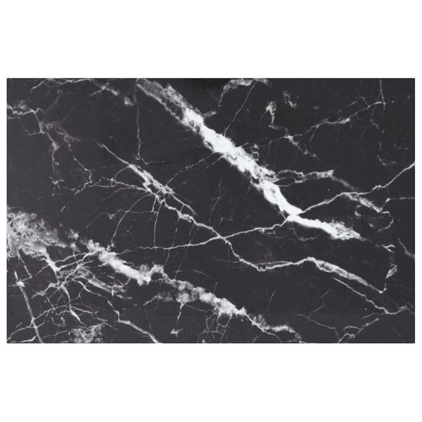 ARDEBO.de - Tischplatte Schwarz 100x62 cm 8 mm Hartglas in Marmoroptik