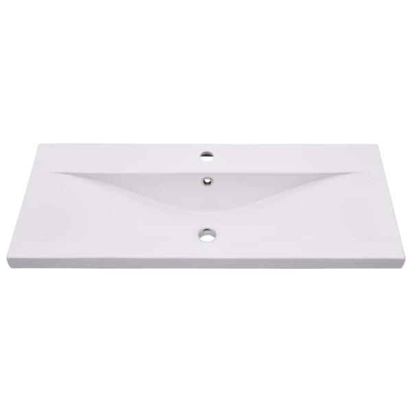 Einbauwaschbecken 91x39,5x18,5 cm Keramik Weiß