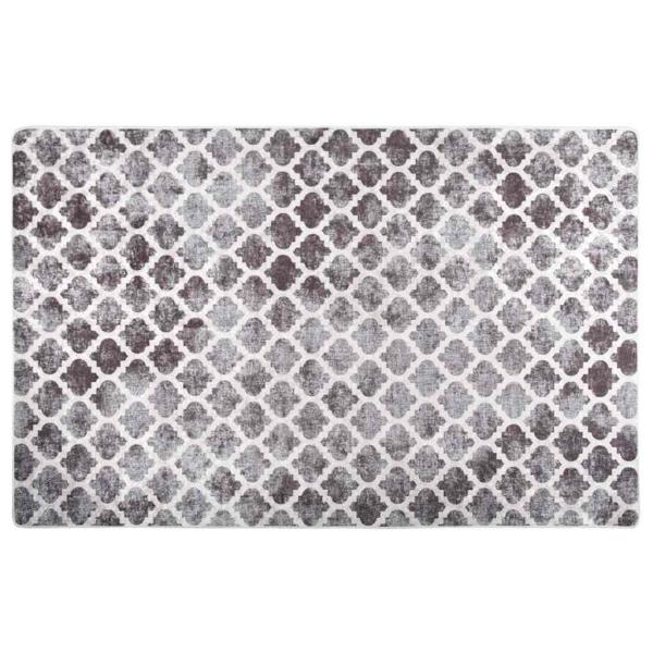ARDEBO.de - Teppich Waschbar 160x230 cm Grau und Weiß