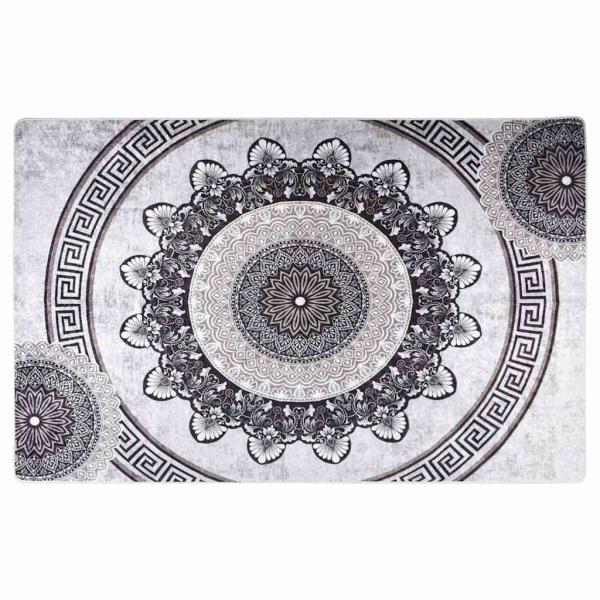 Teppich Waschbar 160x230 cm Schwarz und Grau