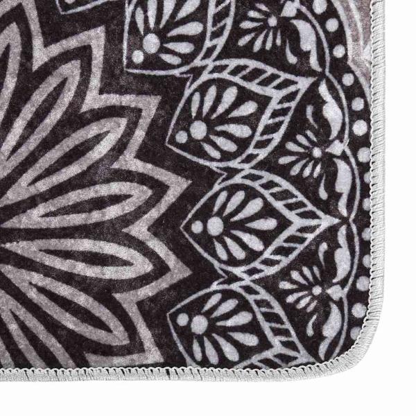 Teppich Waschbar 160x230 cm Schwarz und Grau