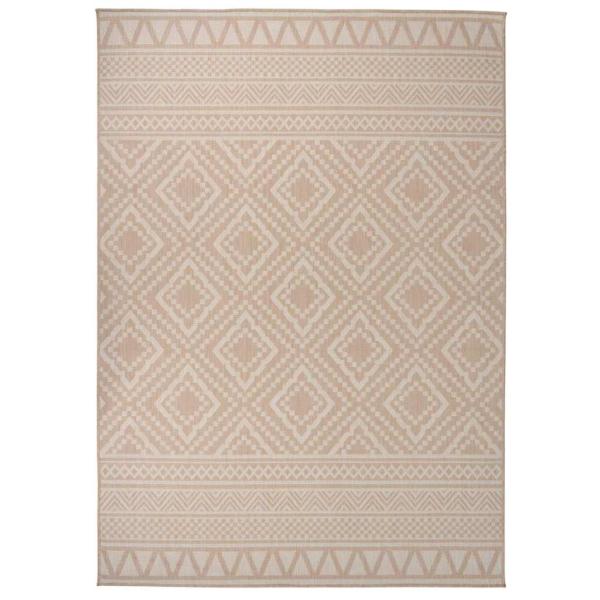 ARDEBO.de - Outdoor-Teppich Flachgewebe 120x170 cm Braun Gestreift