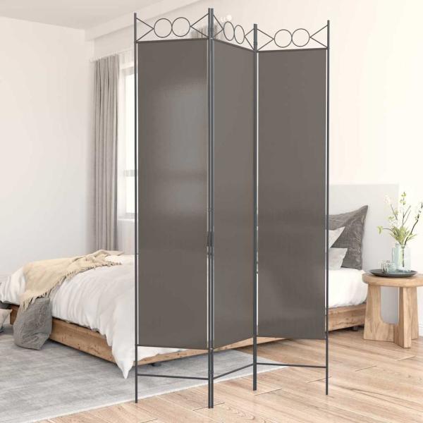 ARDEBO.de - 3-tlg. Paravent Anthrazit 120x200 cm Stoff