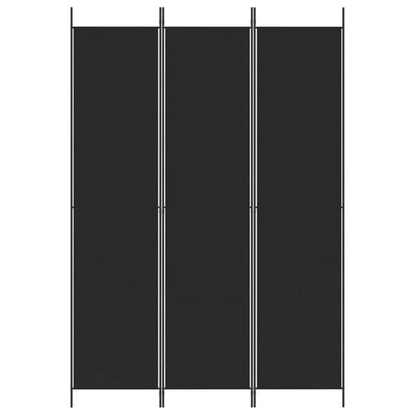 3-tlg. Paravent Schwarz 150x220 cm Stoff