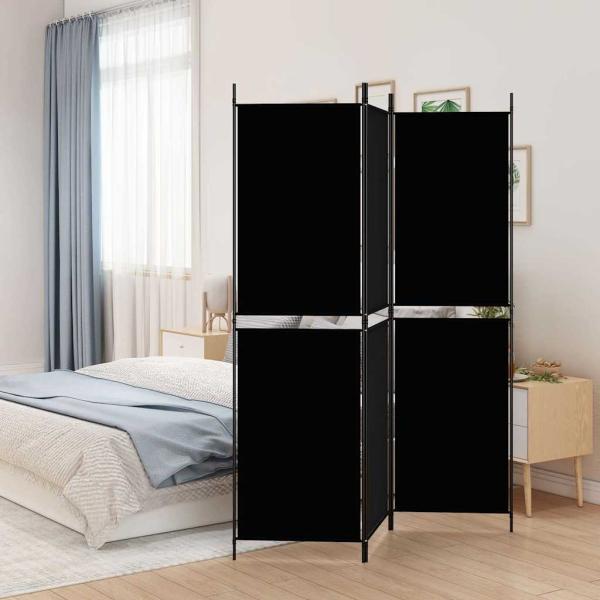 ARDEBO.de - 3-tlg. Paravent Schwarz 150x180 cm Stoff