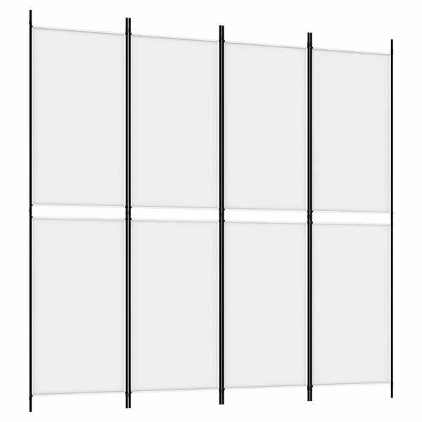4-tlg. Paravent Weiß 200x200 cm Stoff