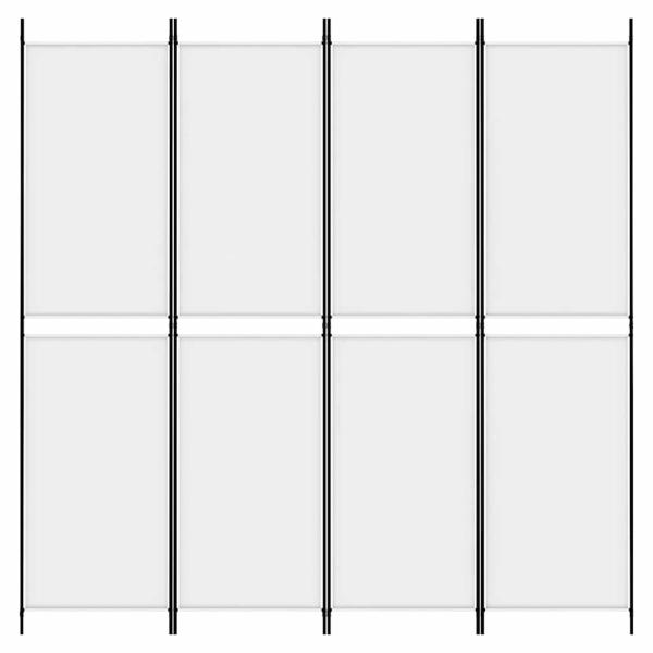 4-tlg. Paravent Weiß 200x200 cm Stoff