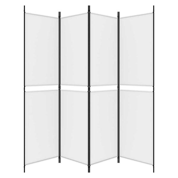4-tlg. Paravent Weiß 200x200 cm Stoff