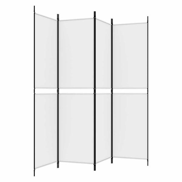 4-tlg. Paravent Weiß 200x200 cm Stoff