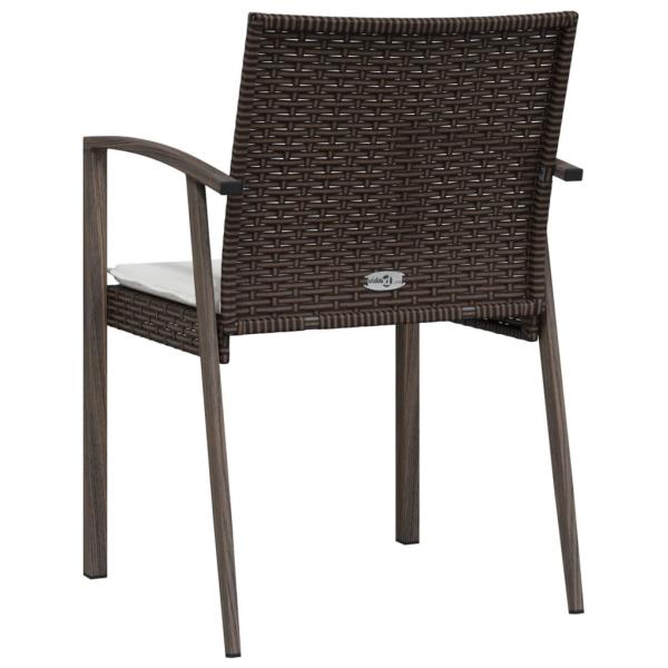 Gartenst?hle mit Kissen 2 Stk. Braun 56,5x57x83 cm Poly Rattan