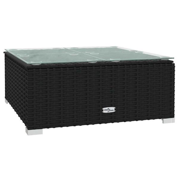 3-tlg. Garten-Lounge-Set mit Kissen Schwarz Poly Rattan